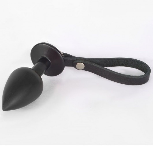 Черная анальная пробка с ремешком - 7 см. - Sitabella в Орле Черная анальная пробка с ремешком - 7 см. - Sitabella