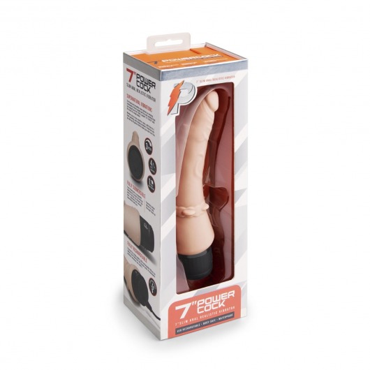 Телесный анальный вибратор 7  Slim Anal Realistic Vibrator - 20 см. - PowerCocks