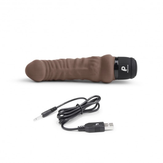 Коричневый вибратор-реалистик 6  Realistic Vibrator - 17 см. - PowerCocks