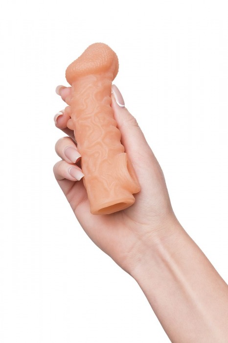 Телесная закрытая насадка с шершавой головкой Cock Sleeve Size S - 13,8 см. - KOKOS - в Орле купить с доставкой