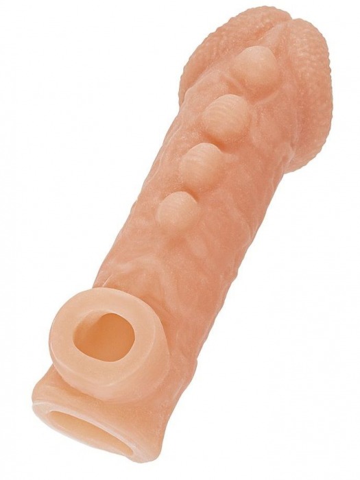 Телесная закрытая насадка с шишечками Cock Sleeve Size S - 13,8 см. - KOKOS - в Орле купить с доставкой