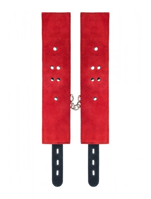 Красно-черные оковы на ноги из кожи - ToyFa - купить с доставкой в Орле