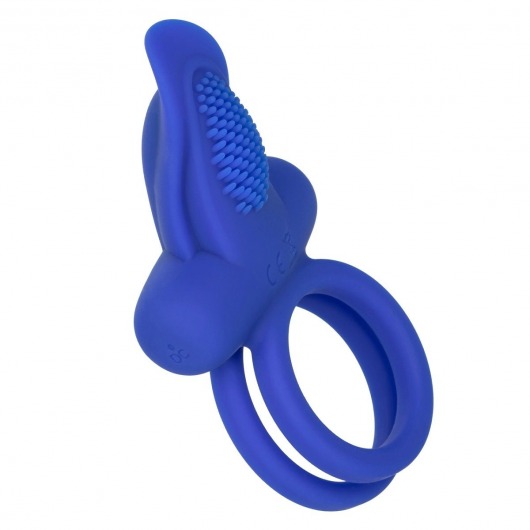 Синее перезаряжаемое эрекционное кольцо Silicone Rechargeable Dual Pleaser Enhancer - California Exotic Novelties - в Орле купить с доставкой