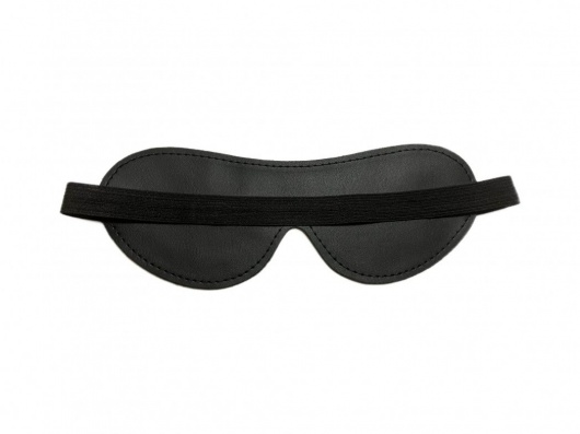 Черная лаковая маска на глаза из эко-кожи - БДСМ Арсенал - купить с доставкой в Орле