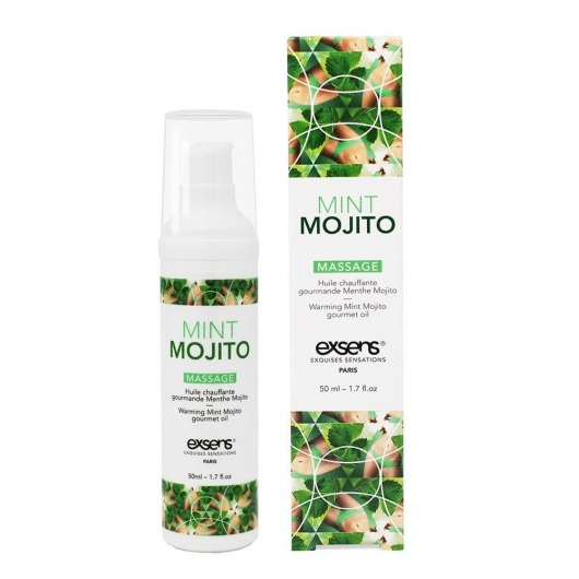 Разогревающее массажное масло с ароматом мохито Gourmet Mint Mojito - 50 мл. - Exsens - купить с доставкой в Орле