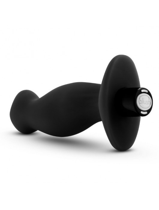 Черный анальный вибромассажёр Silicone Vibrating Prostate Massager 02 - 10,8 см. - Blush Novelties - в Орле купить с доставкой