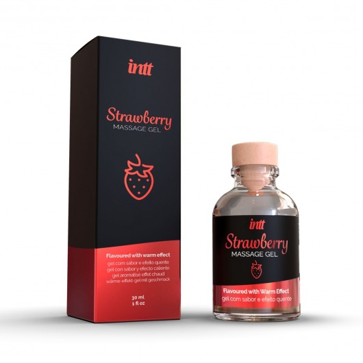 Массажный гель с ароматом клубники Strawberry - 30 мл. - INTT - купить с доставкой в Орле