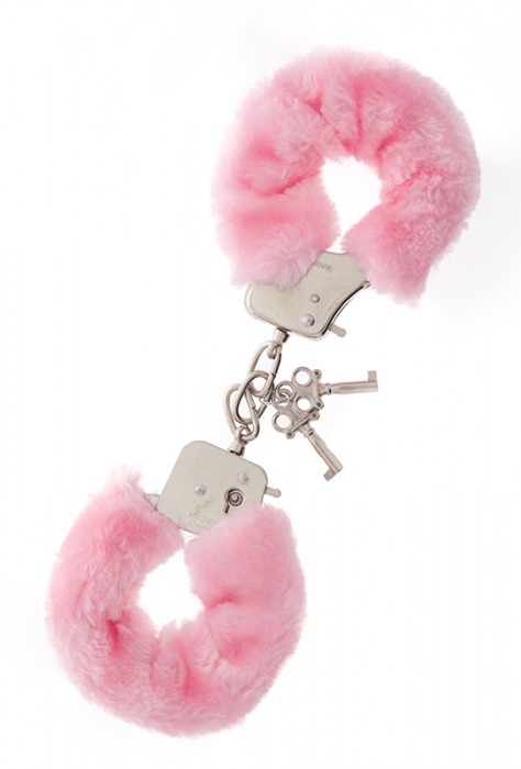 Металлические наручники с розовой меховой опушкой METAL HANDCUFF WITH PLUSH PINK - Dream Toys - купить с доставкой в Орле