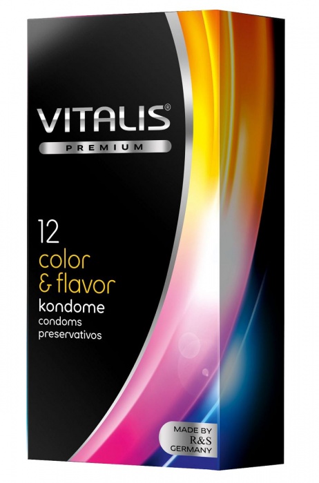 Цветные ароматизированные презервативы VITALIS PREMIUM color   flavor - 12 шт. - Vitalis - купить с доставкой в Орле