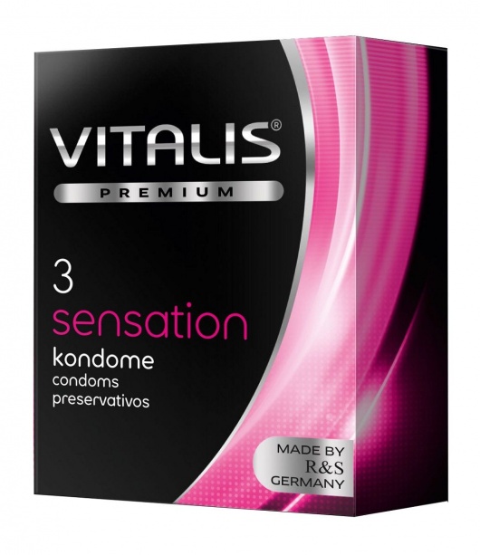 Презервативы с пупырышками и кольцами VITALIS PREMIUM sensation - 3 шт. - Vitalis - купить с доставкой в Орле