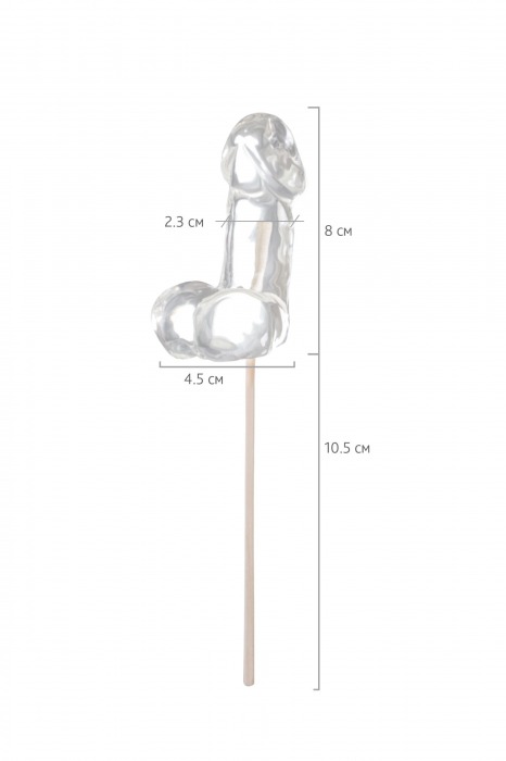Прозрачный леденец в форме фаллоса со вкусом пина колады - Sosuчki - купить с доставкой в Орле