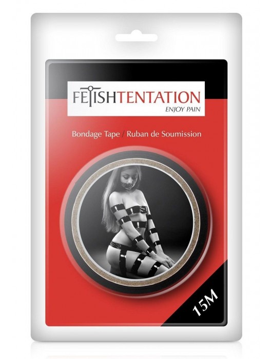 Черный скотч для фиксации - 15 м. - Fetish Tentation - купить с доставкой в Орле