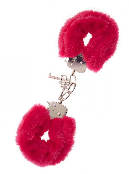 Металлические наручники с красной меховой опушкой METAL HANDCUFF WITH PLUSH RED - Dream Toys - купить с доставкой в Орле