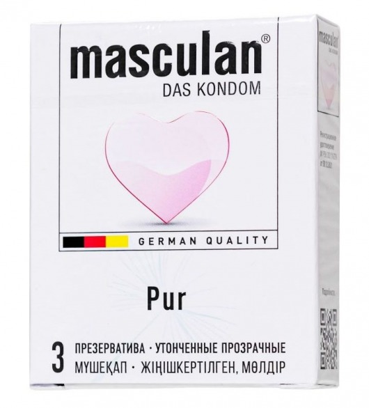 Супертонкие презервативы Masculan Pur - 3 шт. - Masculan - купить с доставкой в Орле