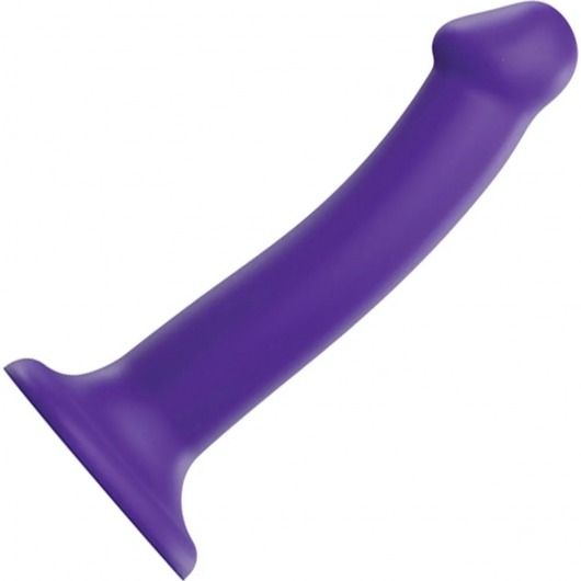 Фиолетовый фаллоимитатор-насадка Strap-On-Me Dildo Dual Density size M - 18 см. - Strap-on-me - купить с доставкой в Орле