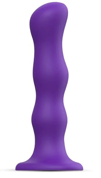 Фиолетовая насадка Strap-On-Me Dildo Geisha Balls size M - Strap-on-me - купить с доставкой в Орле