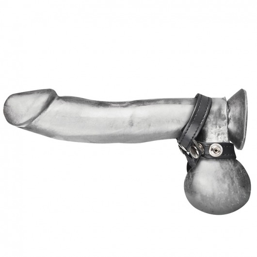 Разделитель мошонки из искусственной кожи на клепках 8 STYLE BALL DIVIDER - BlueLine - купить с доставкой в Орле