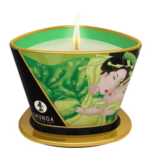 Массажная свеча Exotic Green Tea с ароматом зелёного чая - 170 мл. - Shunga - купить с доставкой в Орле