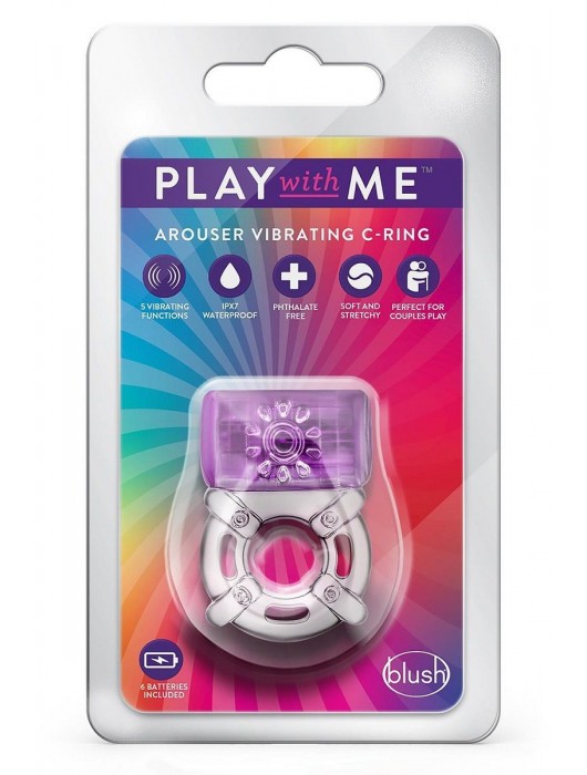 Фиолетовое эрекционное виброкольцо One Night Stand Vibrating C-Ring - Blush Novelties - в Орле купить с доставкой