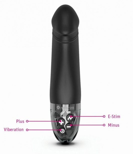 Черный вибратор с электростимуляцией Real Deal Neal - 16,5 см. - MyStim - купить с доставкой в Орле