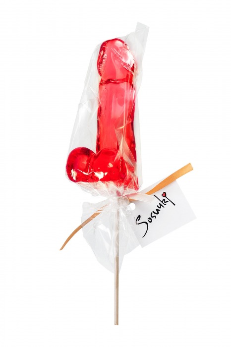 Красный леденец в форме члена со вкусом виски - 173 гр. - Sosuчki - купить с доставкой в Орле