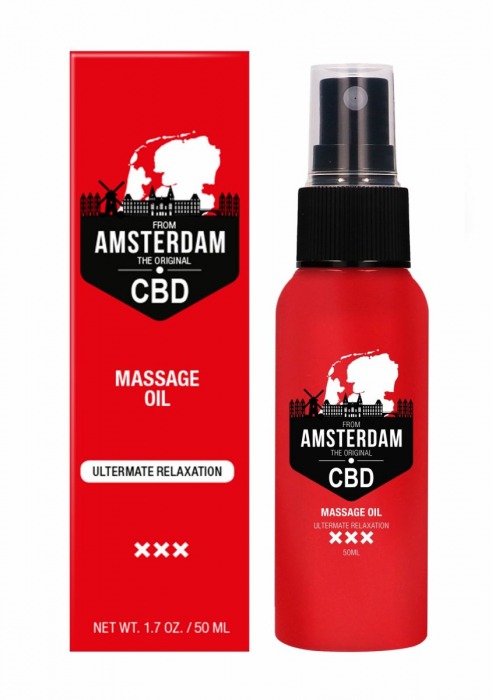 Стимулирующее массажное масло CBD from Amsterdam Massage Oil - 50 мл. - Shots Media BV - купить с доставкой в Орле