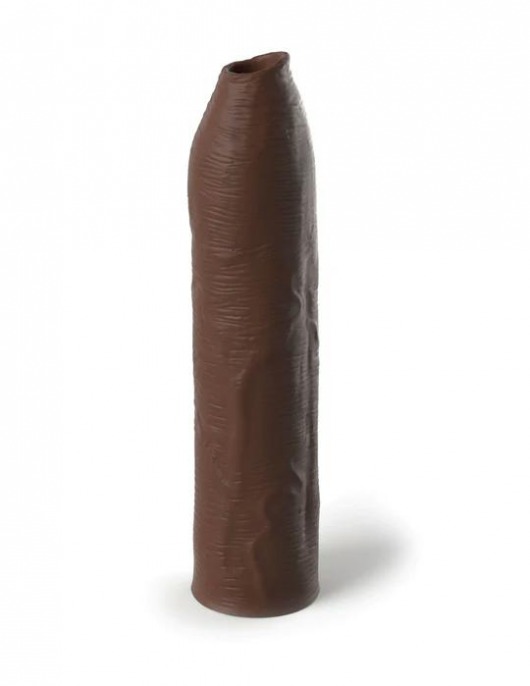 Коричневая насадка-удлинитель Uncut Silicone Penis Enhancer - 17,8 см. - Pipedream - в Орле купить с доставкой