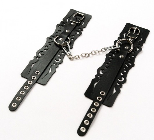 Узорчатые кожаные оковы с регулируемыми ремешками - Crazy Handmade - купить с доставкой в Орле