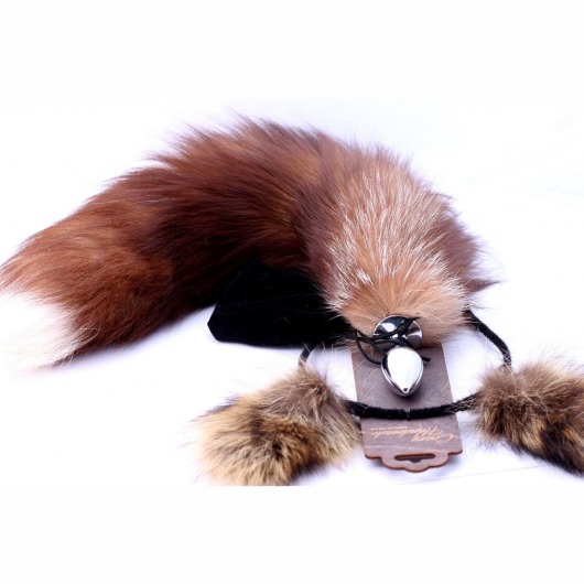 Игровой комплект: серебристая анальная пробка с пушистым хвостом и ободок-ушки - Crazy Handmade - купить с доставкой в Орле