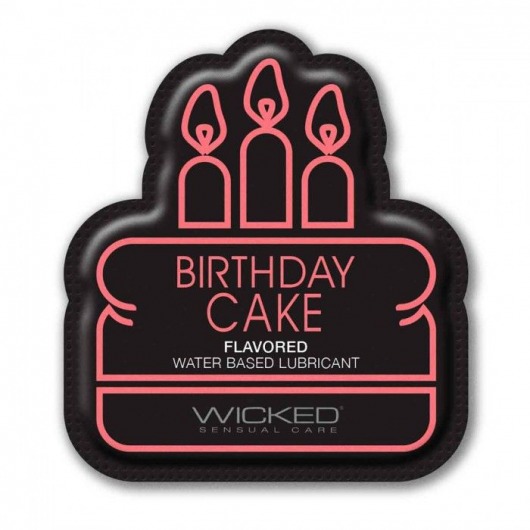 Лубрикант на водной основе со вкусом торта с кремом Wicked Aqua Birthday cake - 3 мл. - Wicked - купить с доставкой в Орле