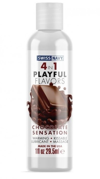 Массажный гель 4-в-1 Chocolate Sensation с ароматом шоколада - 29,5 мл. - Swiss navy - купить с доставкой в Орле