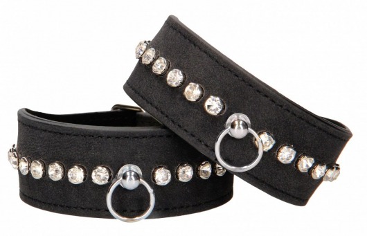 Черные поножи Diamond Studded Ankle Cuffs - Shots Media BV - купить с доставкой в Орле