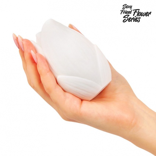 Белый нереалистичный мастурбатор в форме бутона цветка Lotus - 1137 - в Орле купить с доставкой