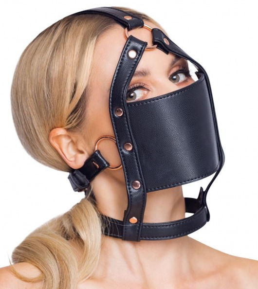 Черный намордник с кляпом-шаром Head Harness With A Gag - Orion - купить с доставкой в Орле