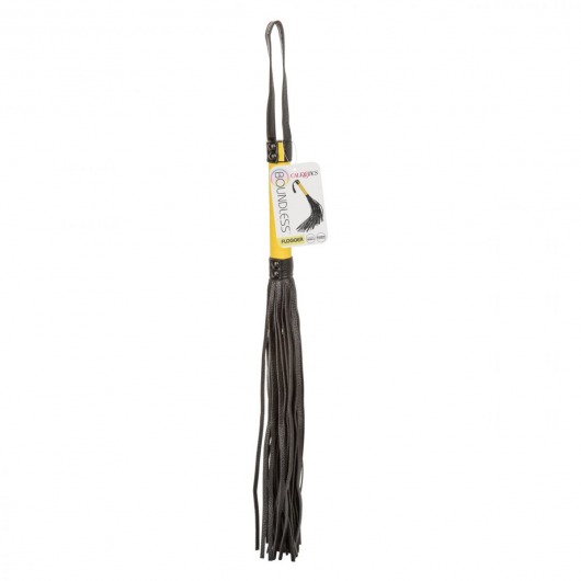 Черная плеть с желтой рукоятью Boundless Flogger - 69,25 см. - California Exotic Novelties - купить с доставкой в Орле