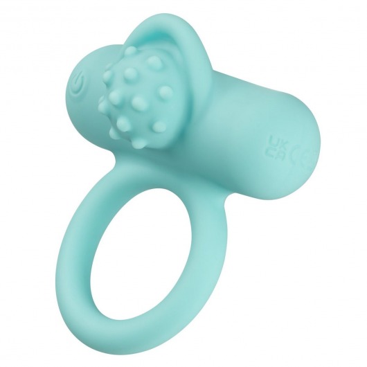 Аквамариновое эрекционное виброкольцо Silicone Rechargeable Nubby Lover’s Delight - California Exotic Novelties - в Орле купить с доставкой