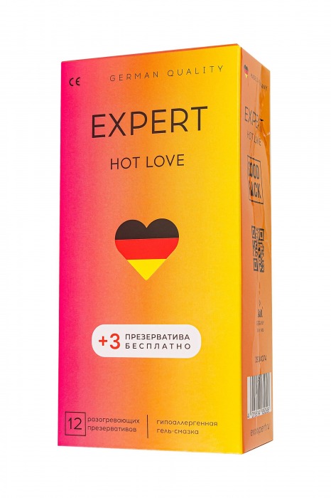 Презервативы EXPERT Hot Love с разогревающим эффектом - 12 шт.(+3 в подарок) - Expert - купить с доставкой в Орле