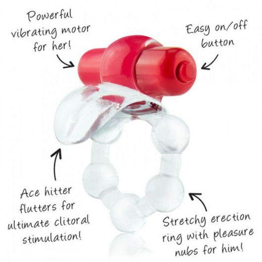 Виброкольцо с язычком и красным виброэлементом Overtime - Screaming O - в Орле купить с доставкой