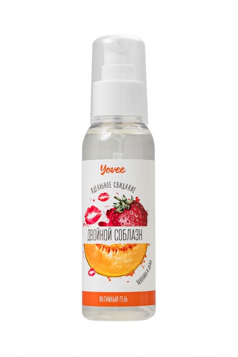 Съедобная гель-смазка Yovee «Двойной соблазн» с Д-пантенолом и вкусом клубники и дыни - 100 мл. - ToyFa - купить с доставкой в Орле