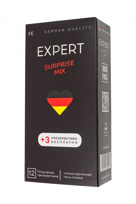 Презервативы EXPERT Surprise Mix - 12 шт.(+3 в подарок) - Expert - купить с доставкой в Орле