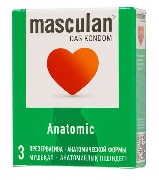 Презервативы анатомической формы Masculan Anatomic - 3 шт. - Masculan - купить с доставкой в Орле