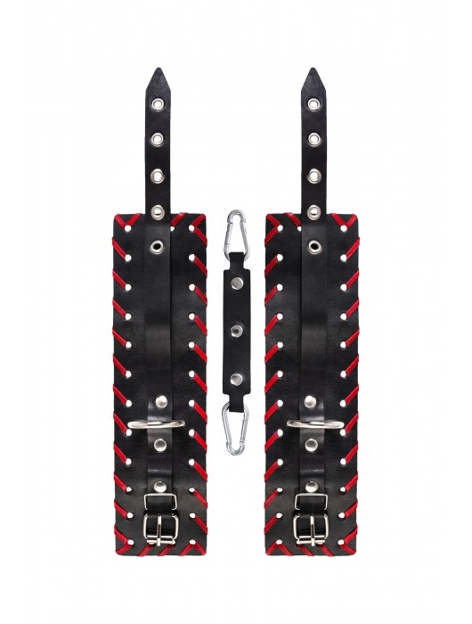 Черно-красные оковы из натуральной кожи - Pecado - купить с доставкой в Орле