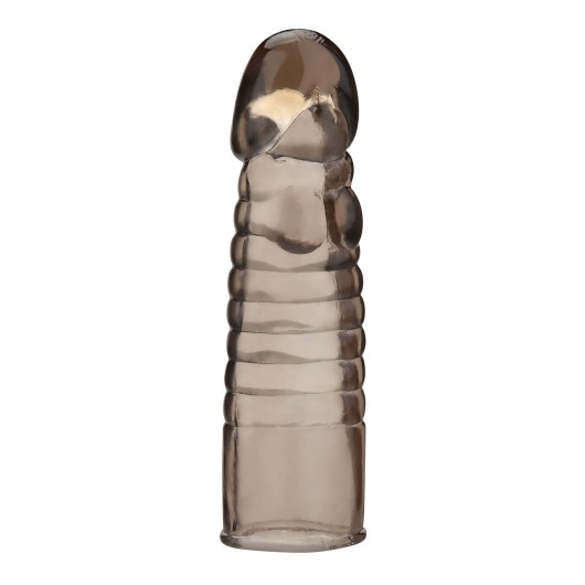 Дымчатая насадка-удлинитель Ribbed Realistic Penis Enhancing Sleeve Extension - 15,2 см. - BlueLine - в Орле купить с доставкой