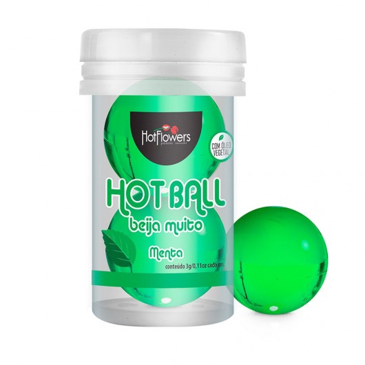 Лубрикант на масляной основе Hot Ball Beija Muito с ароматом мяты (2 шарика по 3 гр.) - HotFlowers - купить с доставкой в Орле