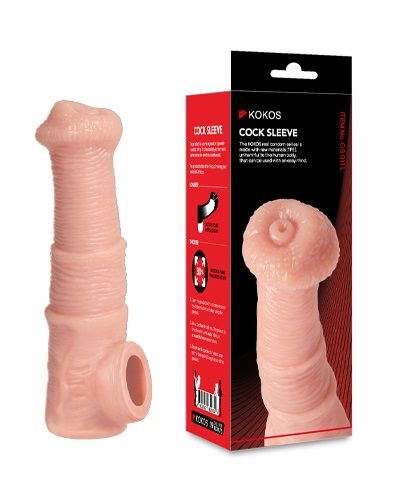 Телесная фантазийная насадка на член Cock Sleeve Size M - KOKOS - в Орле купить с доставкой