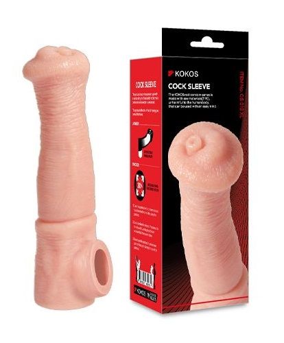 Телесная фантазийная насадка на член Cock Sleeve Size L - KOKOS - в Орле купить с доставкой