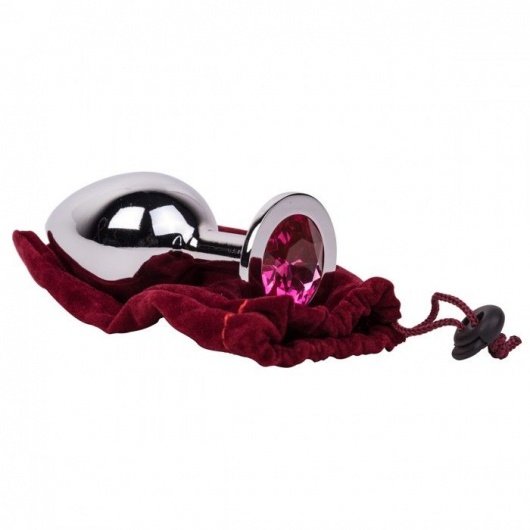 Большой стальной плаг с розовым кристаллом Pink Bubble Gum - 9,5 см. - Erotic Fantasy - купить с доставкой в Орле