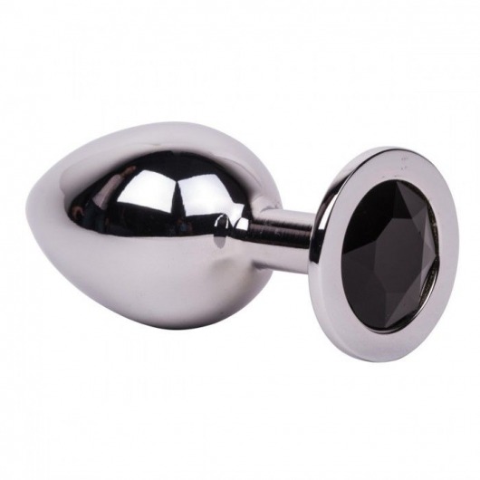 Большой стальной плаг с черным кристаллом Black Rave - 9,5 см. - Erotic Fantasy - купить с доставкой в Орле