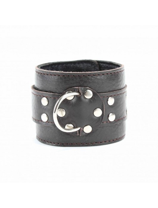 Коричневые оковы из мягкой кожи на металлической цепочке - БДСМ Арсенал - купить с доставкой в Орле