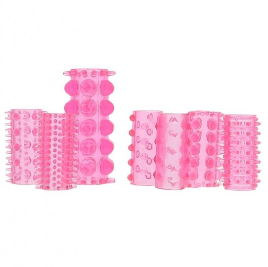 Набор из 7 розовых насадок на пенис ONE-A-DAY PENIS SLEEVES PINK - Seven Creations - в Орле купить с доставкой